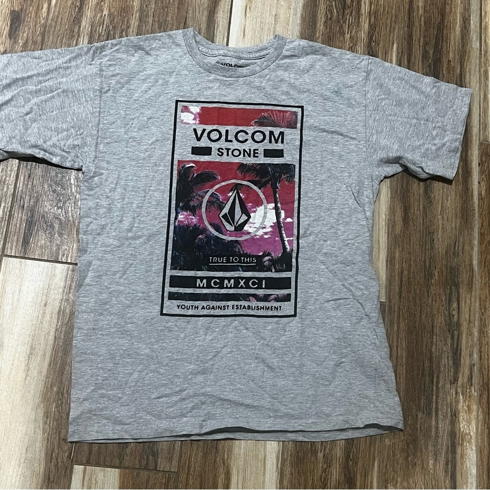 Volcom stone gray mens short sleeve tshirt size medium